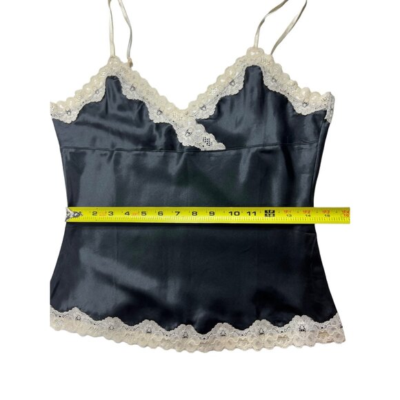 One Step Up Y2K Style Camisole Tank Top Black w/ Lace Trim Size Juniors Medium - Picture 8 of 11